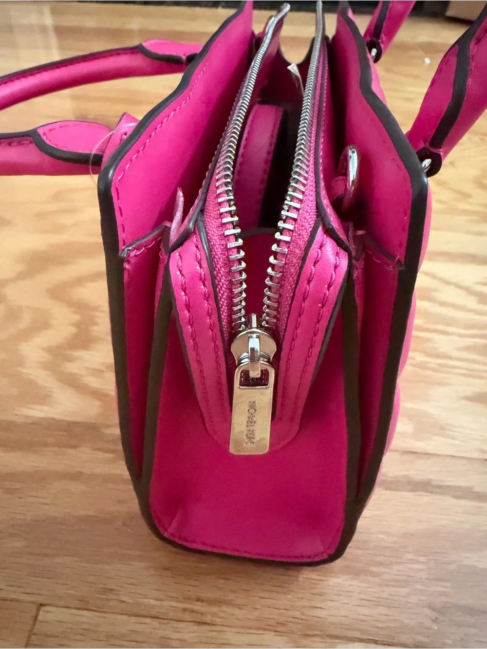 Michael Kors Quilted Satchel Handbag in Bright Fuchsia
